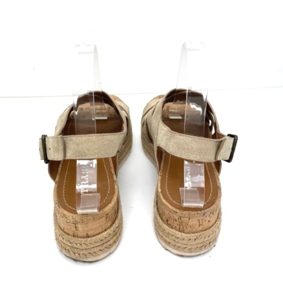 TRASK Randi Suede Strap Platform Sandal Beige Taupe Oiled Suede Size 9 36-1722 - Picture 8 of 10